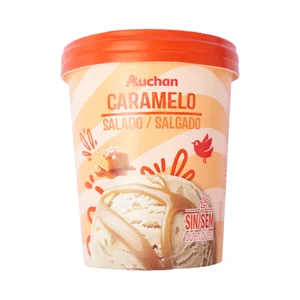AUCHAN Tarrina de helado de caramelo salado 500 ml. 352 g.Producto Alcampo.