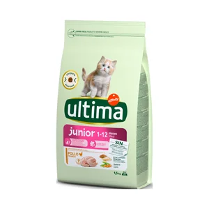 ULTIMA Pienso para gatos junior a base de pollo, arroz y cereales integrales (1-12 meses) bolsa 1,5 kg.
