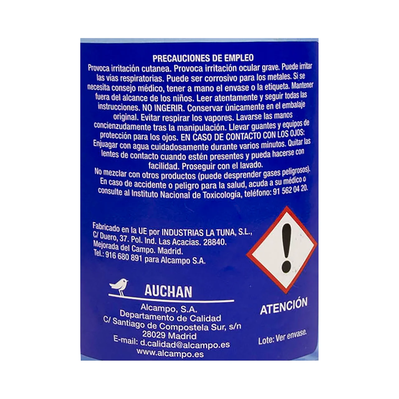 PRODUCTO ALCAMPO Agua fuerte desincrustante, salfumant 1 l.