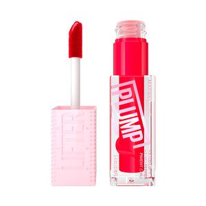 Imagen de MAYBELLINE Lifter plump Tono 004 Red flag Brillo de labios voluminizador con ácido Hialurónico y chili pepper.