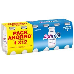 Leche fermentada con Lcasei y sabor natural de Danone 12 x 100 g.