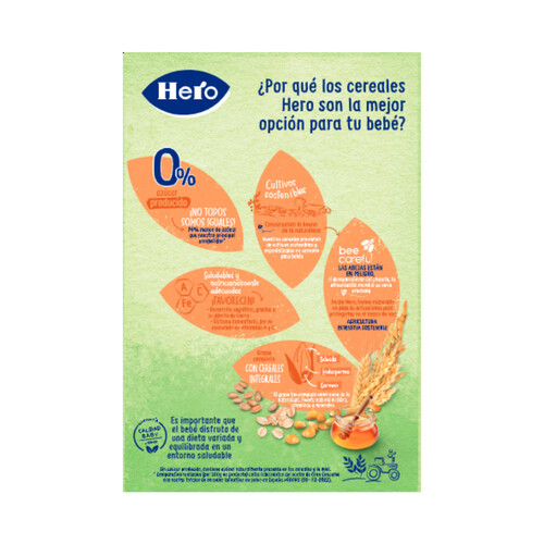 HERO Papilla de 8 cereales y miel para bebés a partir de 6 meses 340 g.