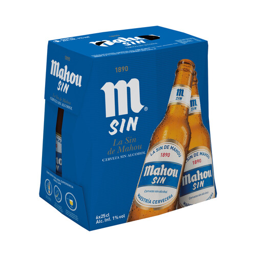MAHOU Cerveza sin alcohol pack 6 uds. x 25 cl.