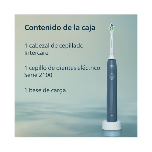 Cepillo de dientes eléctrico PHILIPS Sonicare Serie 2100 HX4021/04, 2 velocidades, temporizador.