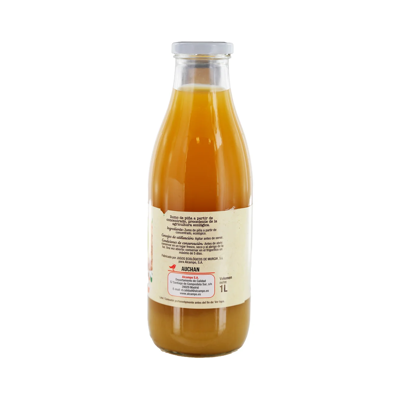 PRODUCTO ALCAMPO Bio Zumo de piña procedente de agricultura ecológica bote 1 l.