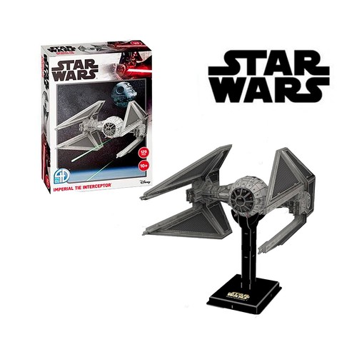 Puzzle 3D Interceptor TIE Star Wars de 129 piezas, SPIN MASTER