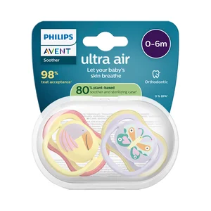 AVENT Ultra air de Philips Chupetes de 0 a 6 meses, con tetina con diseño ortodóntico 2 uds.