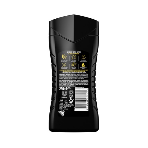 AXE Dark temptation Gel para hombre (3 en 1), con acción relajante y aroma a chocolate negro 250 ml.