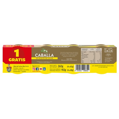 ALBO Caballa en aceite de oliva 48x4.