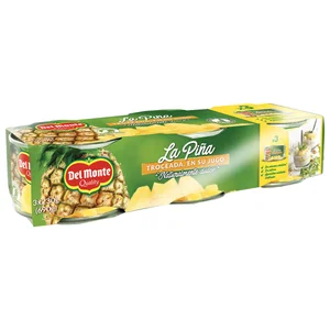DEL MONTE Piña troceada en su jugo  3 uds 420 g.