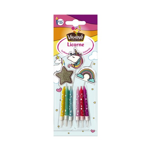 VAHINÉ Velitas unicornio VAHINÉ 15 uds.