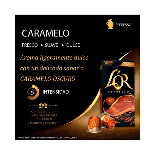 L"OR ESPRESSO Café en cápsulas sabor caramelo 10 uds. 52 g.