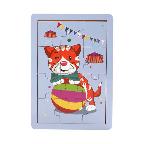Puzzle infantil animales con 12 piezas de madera ONE TWO FUN ALCAMPO.