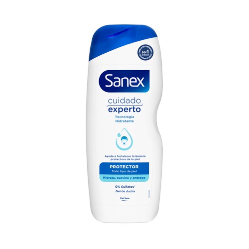 SANEX Cuidado experto protector Gel hidratante para ducha o baño, para todo tipo de pieles 600 ml.