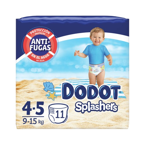 DODOT Pañales bañador desechables, talla 4-5 para niños de 9 a 15 kilogramos DODOT Splashers 11 uds.