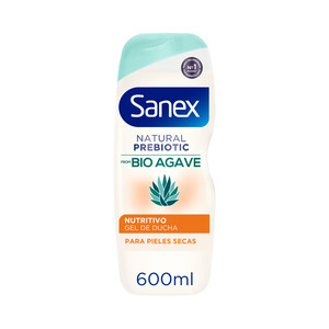 SANEX Gel nutritivo para baño o ducha con prebiótico, para pieles secas SANEX Natural prebiotic 600 ml.