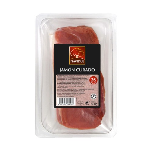 NAVIDUL Jamón curado bodega en lonchas 500 g.