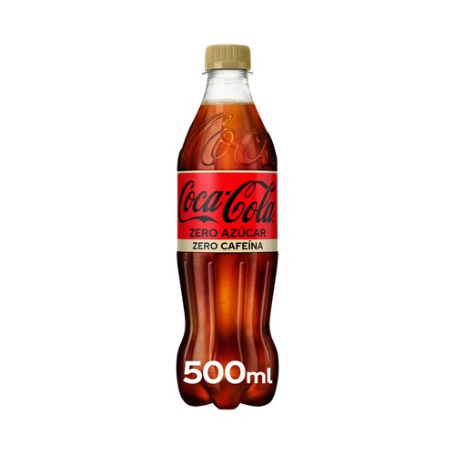 COCA COLA Zero azúcar zero cafeína Refresco de cola botella 50 cl.