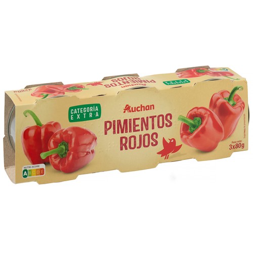 PRODUCTO ALCAMPO Pimientos rojos de categoría extra pack 3 uds. x 60 g