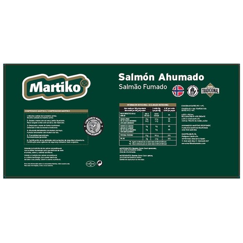 MARTIKO Salmón ahumado Noruego MARTIKO 2 X 250 g.