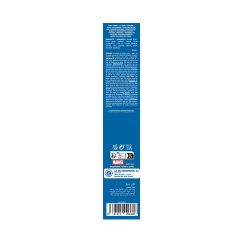 LOS VENGADORES Colonia fresca familiar con vaporizador en spray LOS VENGADORES Capitán américa 200 ml.
