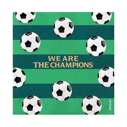 Servilleta fútbol 33x33cm papel 20 unidades. SARAO