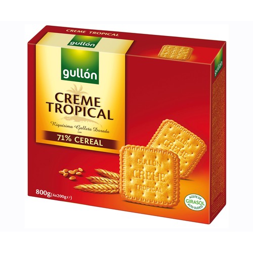 GULLÓN Creme Tropical Galletas de cereales 800 g.