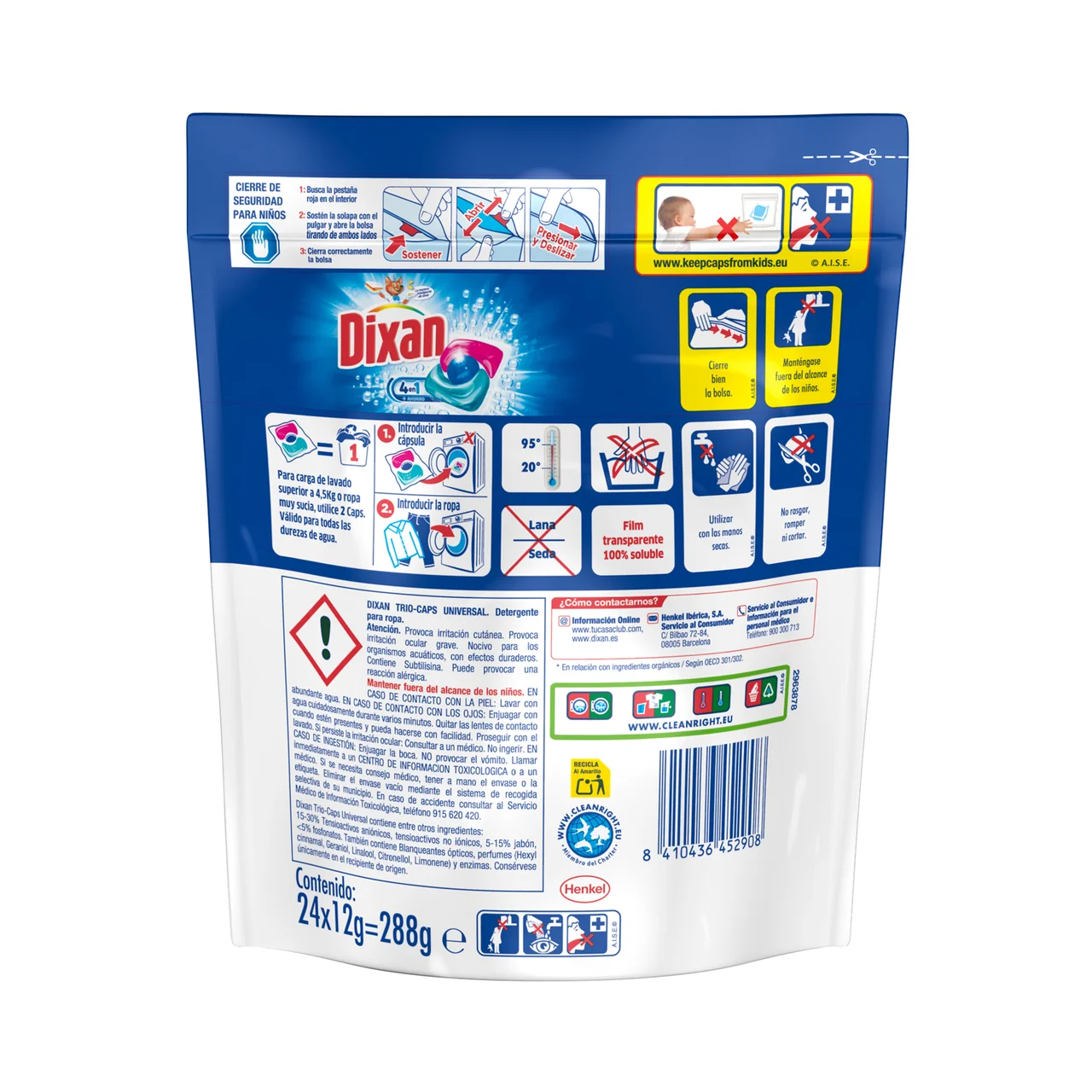 Trio Caps Detergente para ropa en cápsulas (limpieza, luminosidad, frescor) 24 uds.