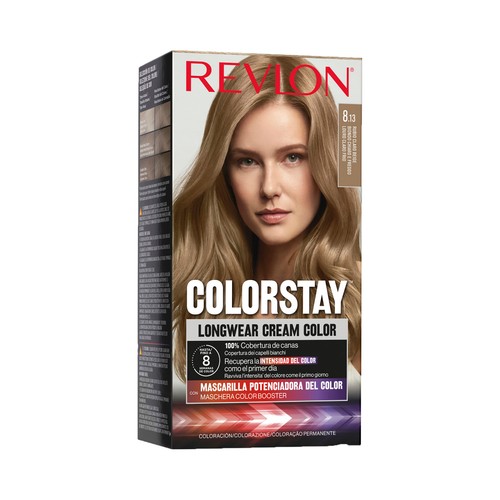 REVLON Colorstay Coloración permanente tono 8.13 Rubio claro beige.