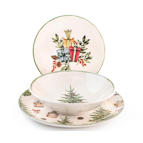 Vajilla 18 piezas Stoneware Christmas Carol, PENGO