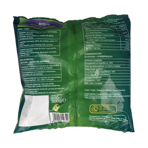 LA CUERVA Moras 100% naturales, sin conservantes ni colorantes LA CUERVA 300 g.