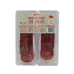 Imagen de AUCHAN Lomo de pavo elaborado a base de muslo de pavo curado 100 g. Producto Alcampo