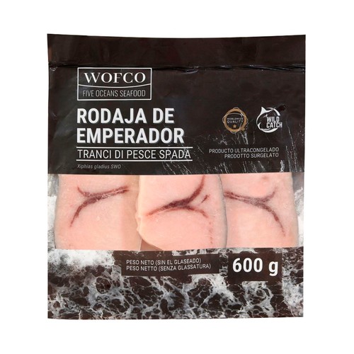 WOFCO Emperador (pez espada) congelado cortado en rodajas 600 g.