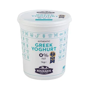 KOUKAKIS Yogur griego natural desnatado (0% materia grasa) 1 kg .