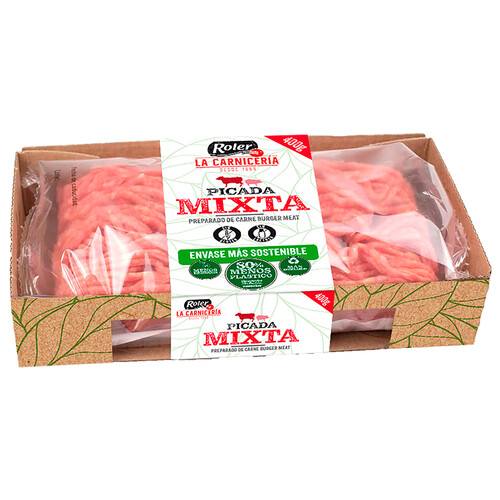 ROLER La carniceria Bandeja de preparado de carne picada (burger meat) mixta (vacuno-cerdo)400 g.