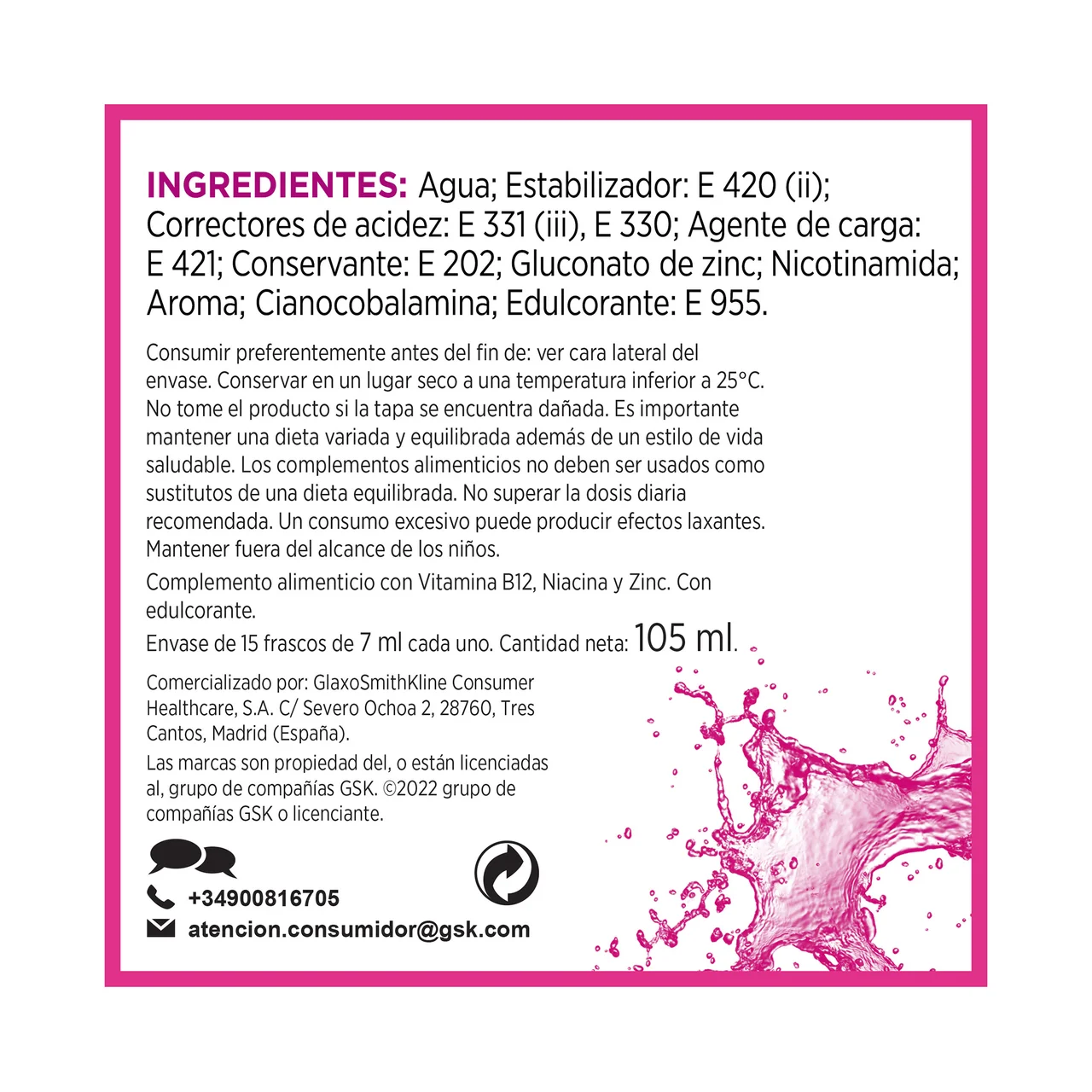 Energía & vitalidad 50+ Polivitamínico con alto contenido en vitamina B12, para personas mayores de 50 años 15 uds.