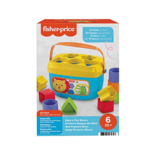 FISHER PRICE Bloques infantiles, juguete bloques construcción para bebé +6 meses (MATTEL FFC84)