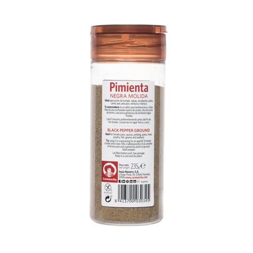 CARMENCITA Pimienta negra molida CARMENCITA 225 g.