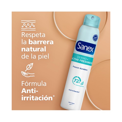 SANEX Dermo+ active freshness Desodorante en spray para mujer, antitranspirante hasta 72 horas 200 ml.