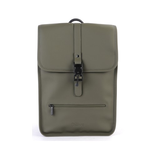 Mochila QILIVE CSR caqui con solapa de 14´-15´