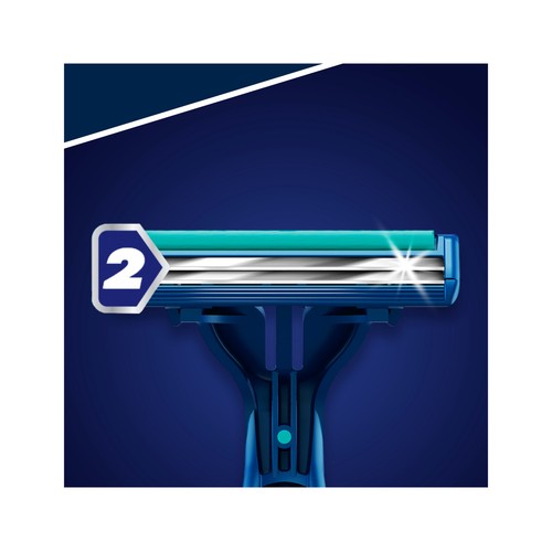 GILLETTE Maquinilla de afeitar desechable, con cabezal pivotante de doble hoja GILLETTE Blue II plus slalom 10 uds