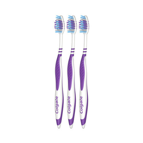 COLGATE Cepillo de dientes suave, con filamentos cruzados y cuello flexible COLGATE Zig zag 3 uds.
