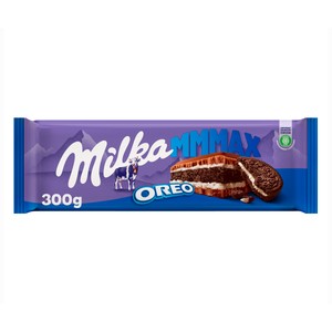 Imagen de MILKA OREO Chocolate con leche relleno de cacao con galleta 300 g.