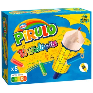 PIRULO Mikolápiz Helado sabor a vainilla con relleno de chocolate y forma de lapicero 5 x 88 ml.