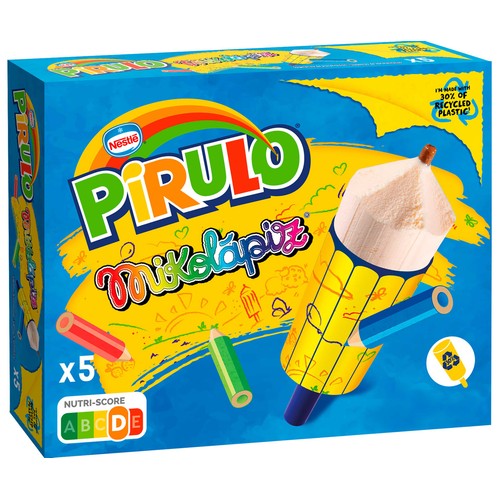 PIRULO Mikolápiz Helado sabor a vainilla con relleno de chocolate y forma de lapicero 5 x 88 ml.