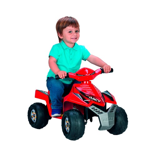 Quad rojo Racy eléctrico con batería 6V Litio +4 Años FEBER