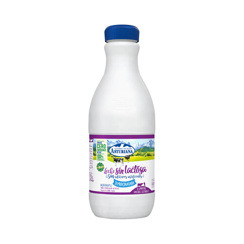 Leche semidesnatada de vaca, sin lactosa, de origen española CENTRAL LECHERA ASTURIANA 1.5 l.
