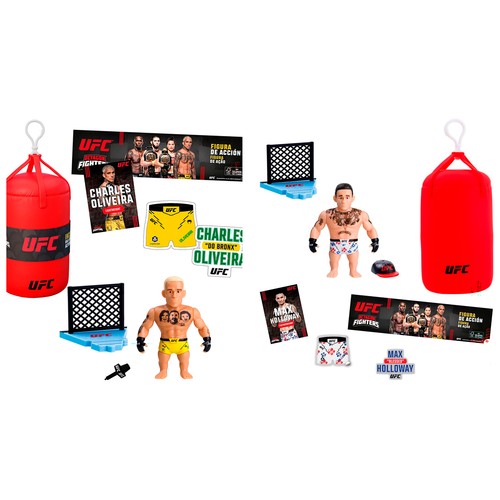 UFC Punching Bag Figura Articulada de acción Octagon Fighters 7,5 Cms + Set Lucha, modelos surtidos +8 Años BIZAK