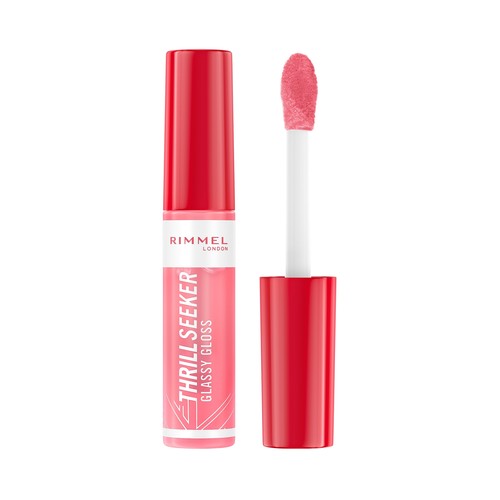 RIMMEL Thrill seeker glassy gloss tono Apple Brillo de labios hidratante y nutritivo.