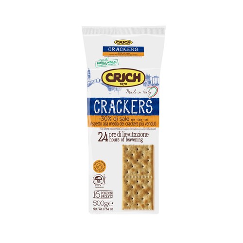 CRICH Crackers con un 30 % menos de sal 500 g.